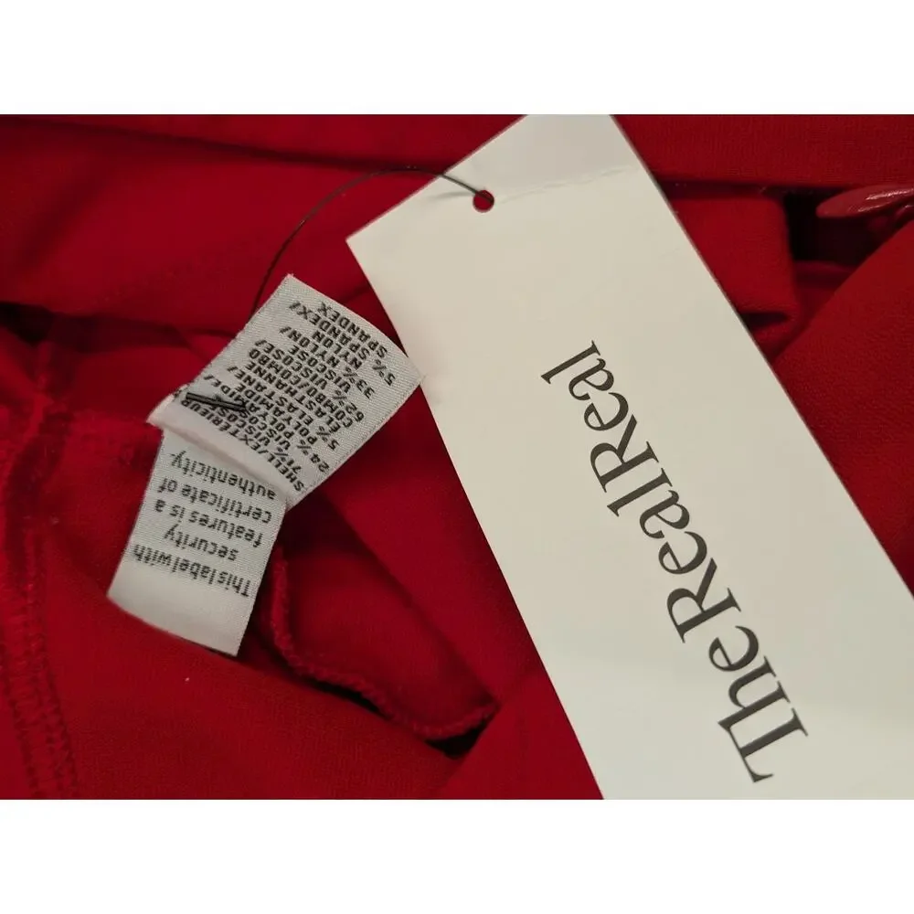 Diane Von Furstenberg Red Sleeveless Faux 2 piece Knee-Lenght Red Dress sz 2 - Picture 9 of 10